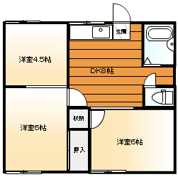 メゾンSSK　　B棟B棟の間取り