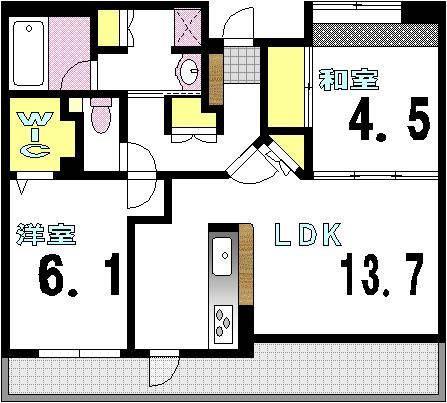 ラフィーヌ牛田本町の間取り