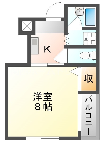 守口市高瀬町のマンションの間取り