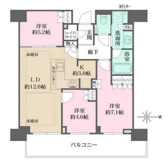 大阪市北区大淀南のマンションの間取り