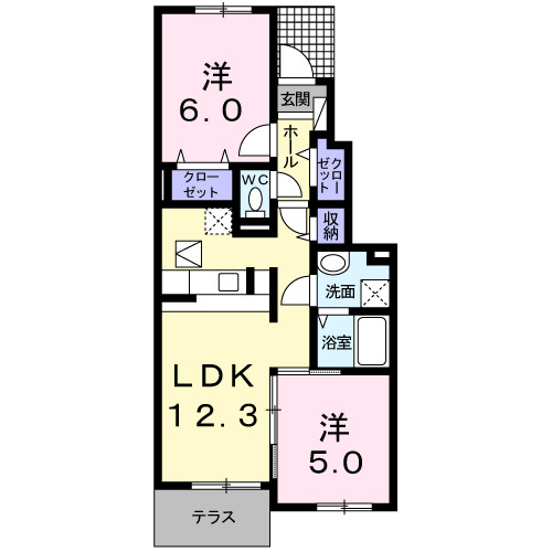 香芝市畑のアパートの間取り