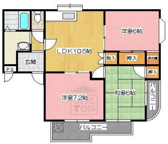 茨木市沢良宜浜のマンションの間取り