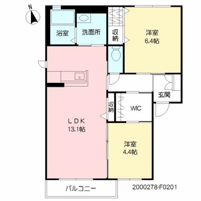 ブルックサイド　Ｆ棟の間取り