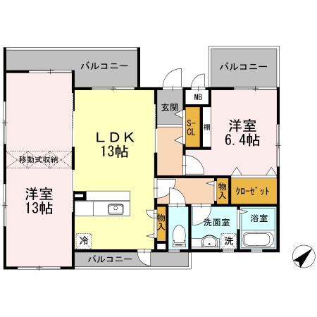 ルシェロ新都心の間取り