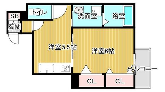 大阪市生野区生野西のアパートの間取り