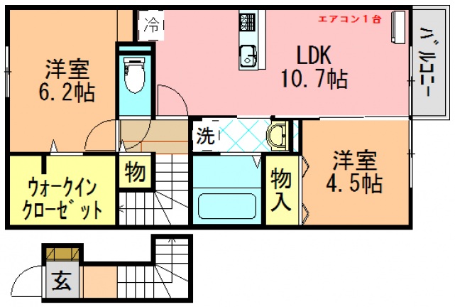 北葛城郡河合町池部のアパートの間取り