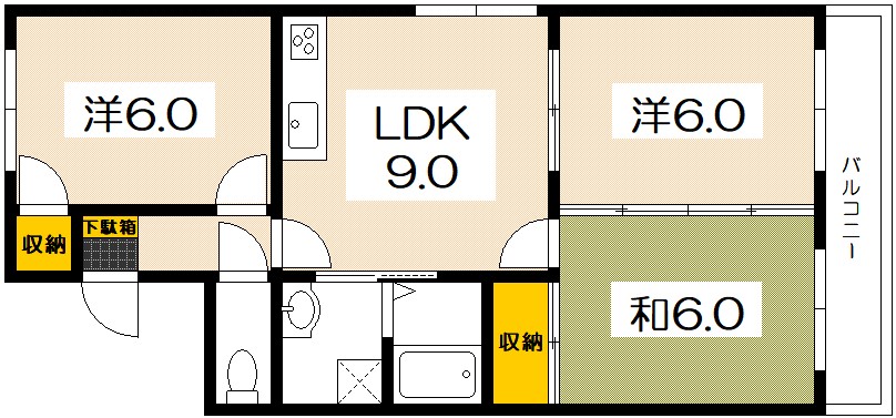 広島市佐伯区美の里のマンションの間取り