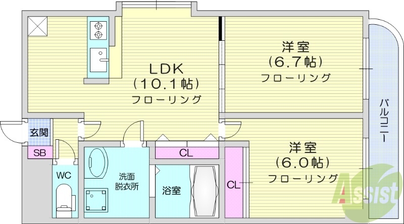 フォレスト愛子の間取り