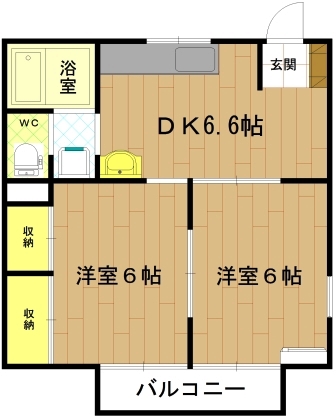 伊勢市上地町のアパートの間取り