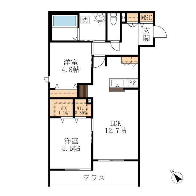 シナモン　プレミアヒルズの間取り