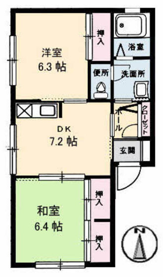 【広島市南区向洋新町のアパートの間取り】