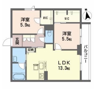 名取市美田園のマンションの間取り