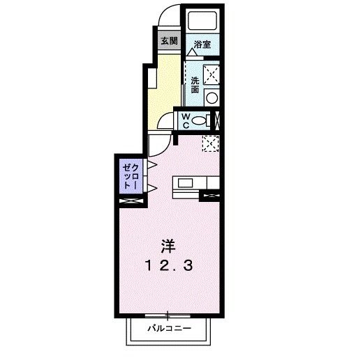 【岡山市北区津高のアパートの間取り】