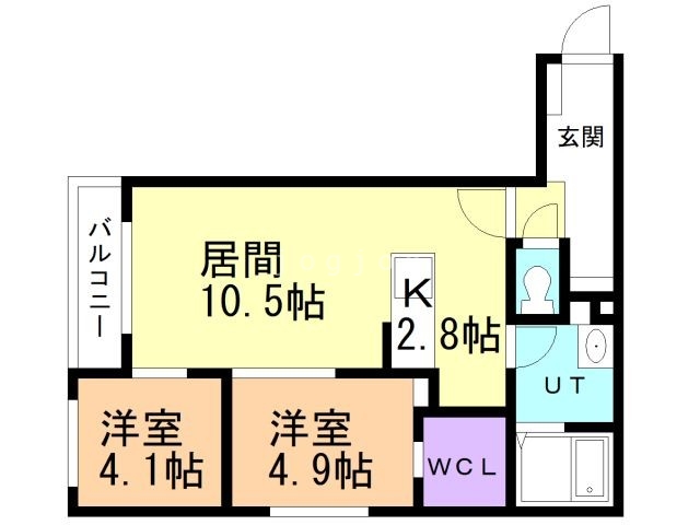 札幌市白石区菊水九条のマンションの間取り