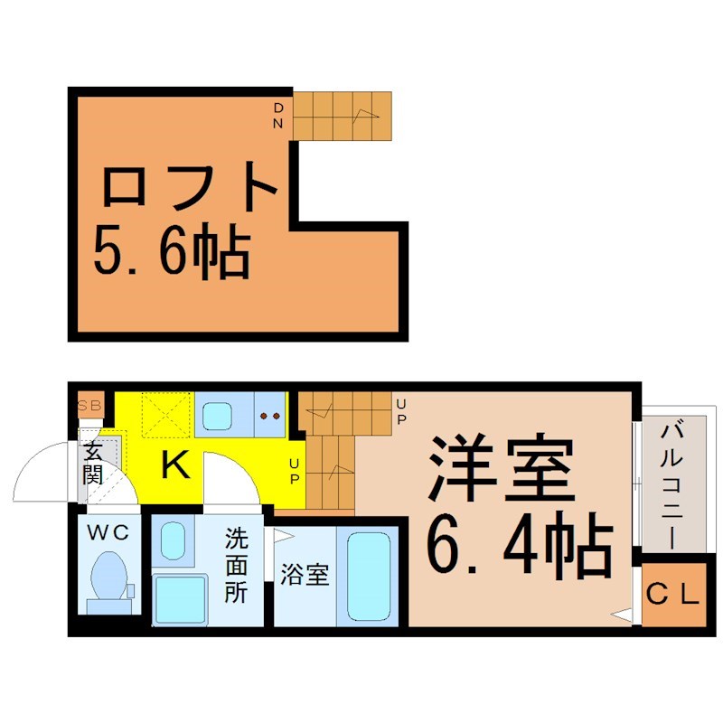 名古屋市昭和区山脇町のアパートの間取り