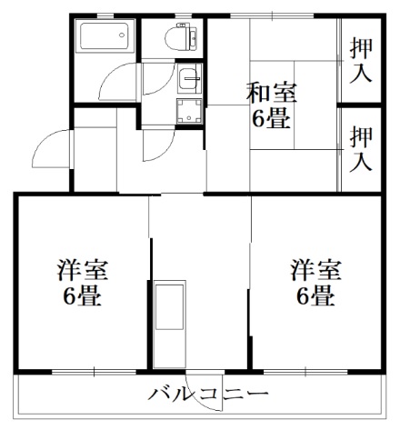 徳島市住吉のマンションの間取り