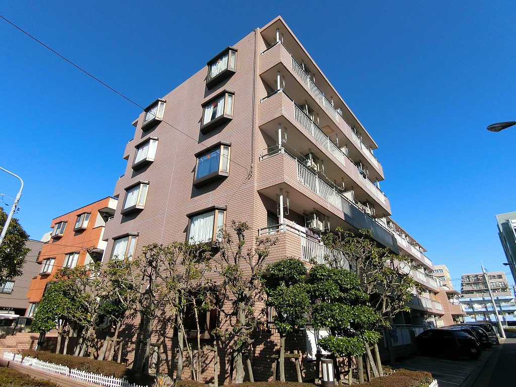 建物外観　ペット飼育相談可　第２仲町マンション　防犯カメラ各所