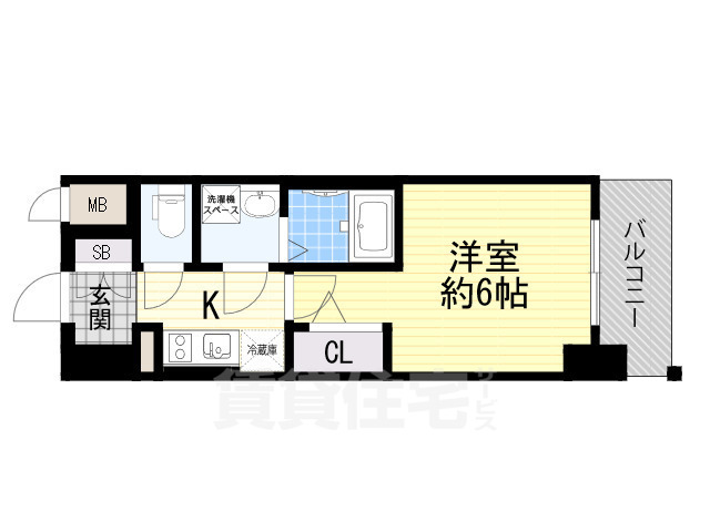 地下鉄千日前線 桜川駅 徒歩3分 12階建 築7年の間取り写真
