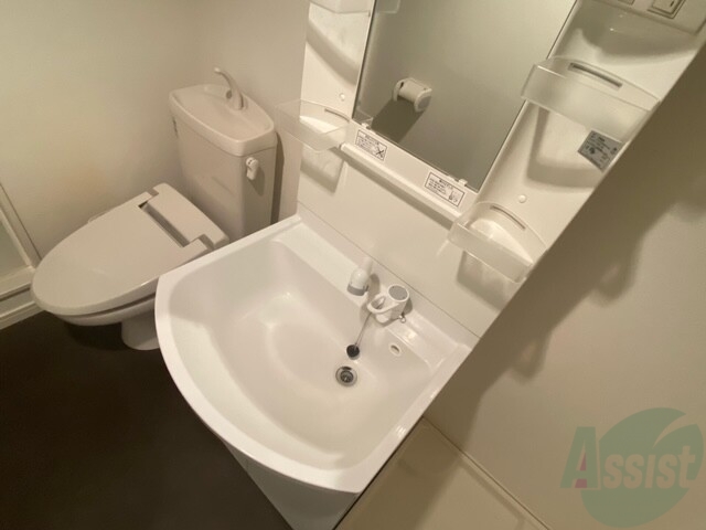 洗面設備　洗面化粧台は嬉しいポイント、アメリカンセパレートです