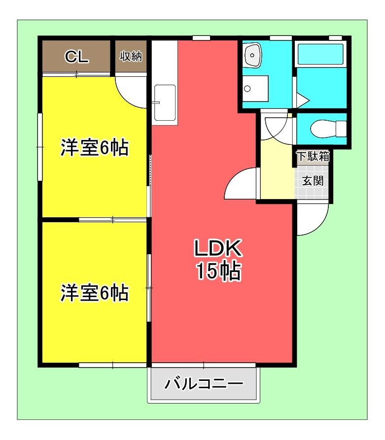 ＪＲ山陽本線 海田市駅 徒歩13分 2階建 築32年の間取り写真