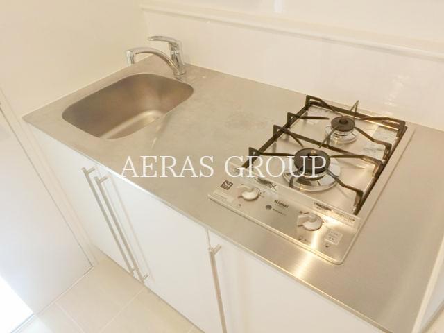 キッチン　２口ガスシステムキッチン