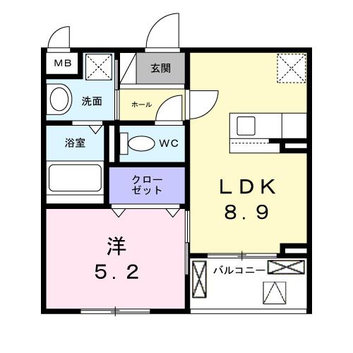 ソレイユ八条春日の間取り写真