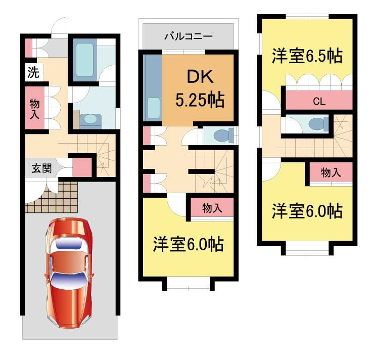 桜谷町戸建の間取り写真