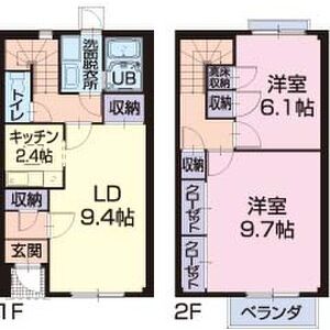名鉄常滑線 榎戸駅 徒歩16分 2階建 築19年の間取り写真