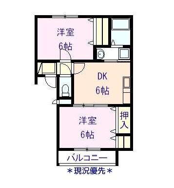 千曲市大字戸倉のアパートの間取り