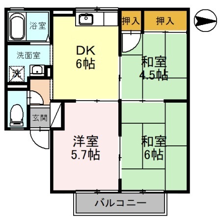 グリーンフル鳴神の間取り