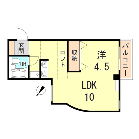 西宮市南越木岩町のマンションの間取り