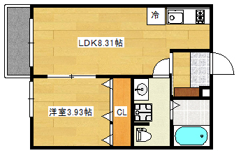 広島市西区庚午北のアパートの間取り