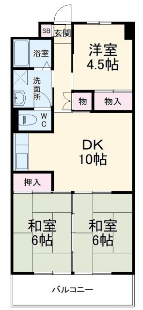 名古屋市港区宝神のマンションの間取り