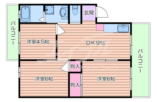 コーポラス摂津の間取り