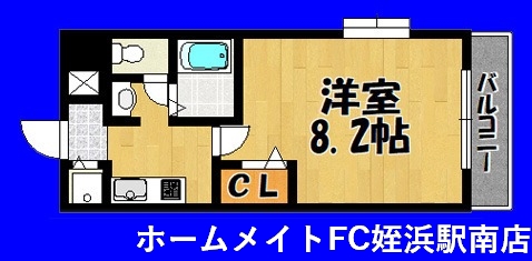 福岡県福岡市西区姪浜駅南１（マンション）の賃貸物件の間取り