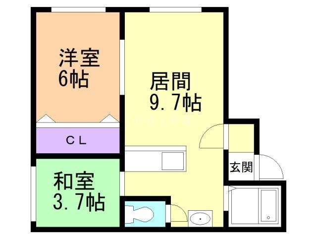 深川市四条のアパートの間取り