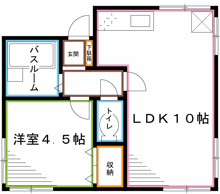 杉並区本天沼のアパートの間取り