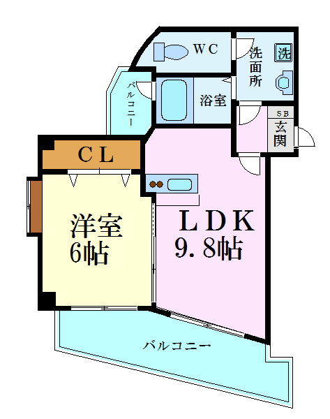 広島市東区牛田本町のマンションの間取り