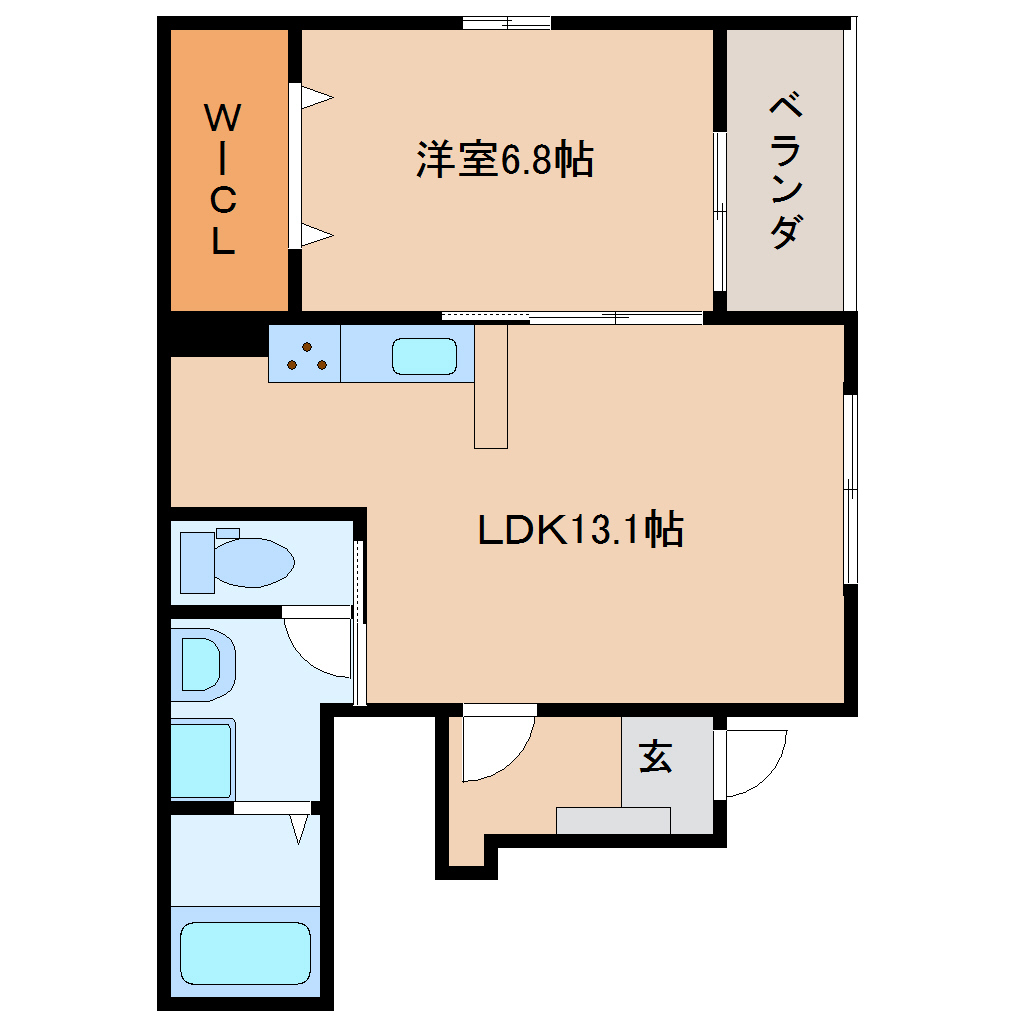 橿原市高殿町のアパートの間取り