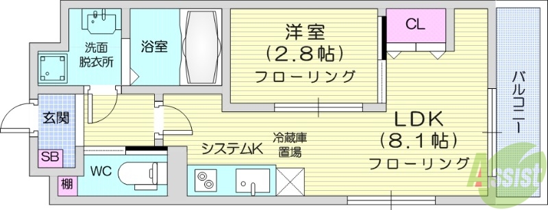 シェルグランデ原町本通の間取り