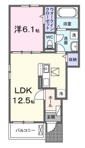 名古屋市天白区保呂町のアパートの間取り