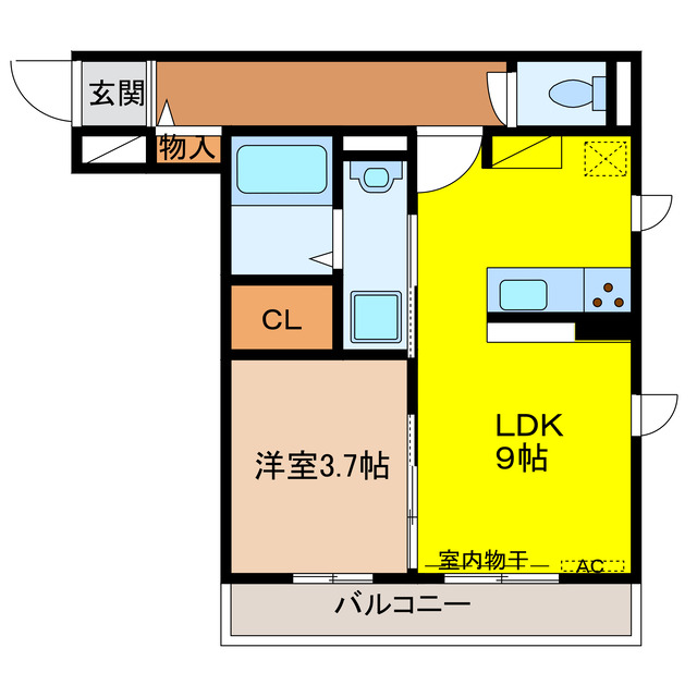 岐阜市白山町のアパートの間取り