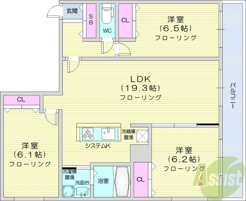 BRAMA南11条の間取り