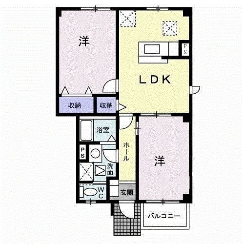 八戸市大字新井田のアパートの間取り