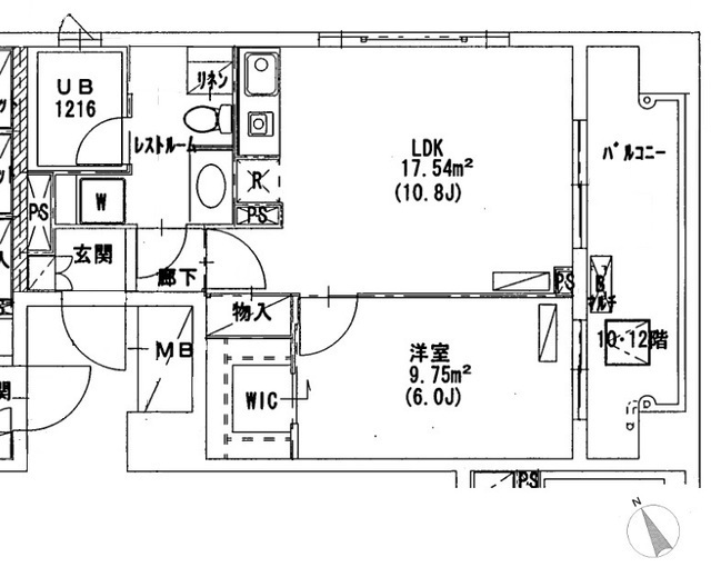 中央区八丁堀のマンションの間取り