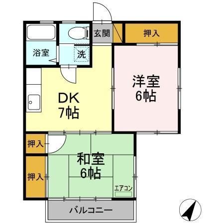 印西市小林のアパートの間取り