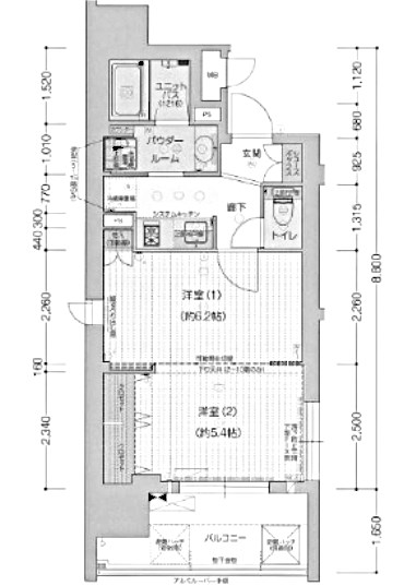 【尼崎市東難波町のマンションの間取り】