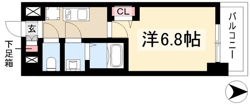 ディアレイシャス名古屋太閤通IIIの間取り