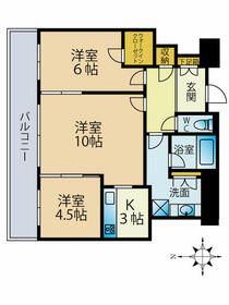 福岡市東区香椎照葉のマンションの間取り