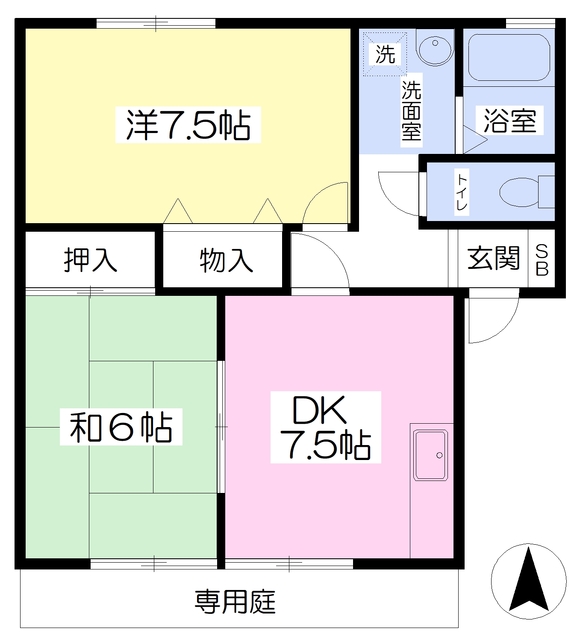 伊予市下吾川のアパートの間取り